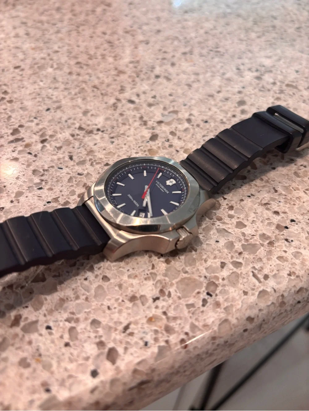 Victorinox I.N.O.X. Watch with Blue Dial and Rubber Strap